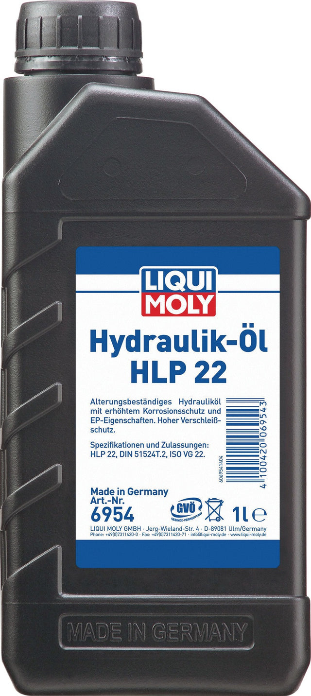 LIQUI MOLY Hydrauliköl HLP 22 ISO VG 22, 6x 1l Kanister, mineralisch, hohe thermische Belastbarkeit