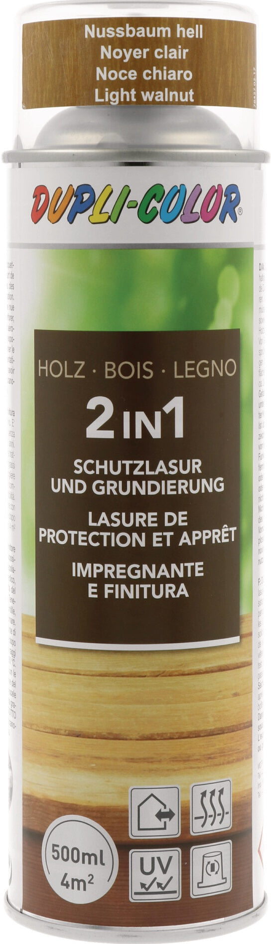 DUPLI-COLOR Holzschutzlasur 2in1 transparent 500 ml Spraydose