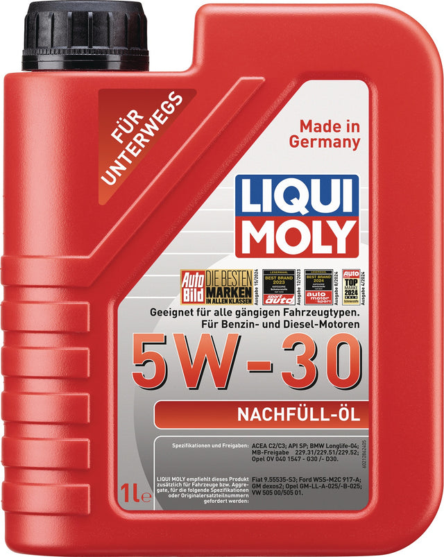 LIQUI MOLY Nachfüll-Öl 5W-30 1l Kanister – Hightech-Leichtlaufmotoröl, 6er-Pack