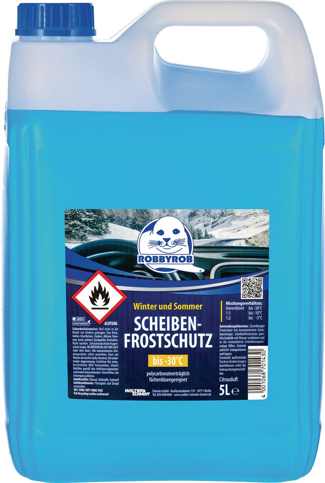 ROBBYROB Scheibenreiniger mit Frostschutz bis -30°C, 5 l Stapelkanister, gebrauchsfertig