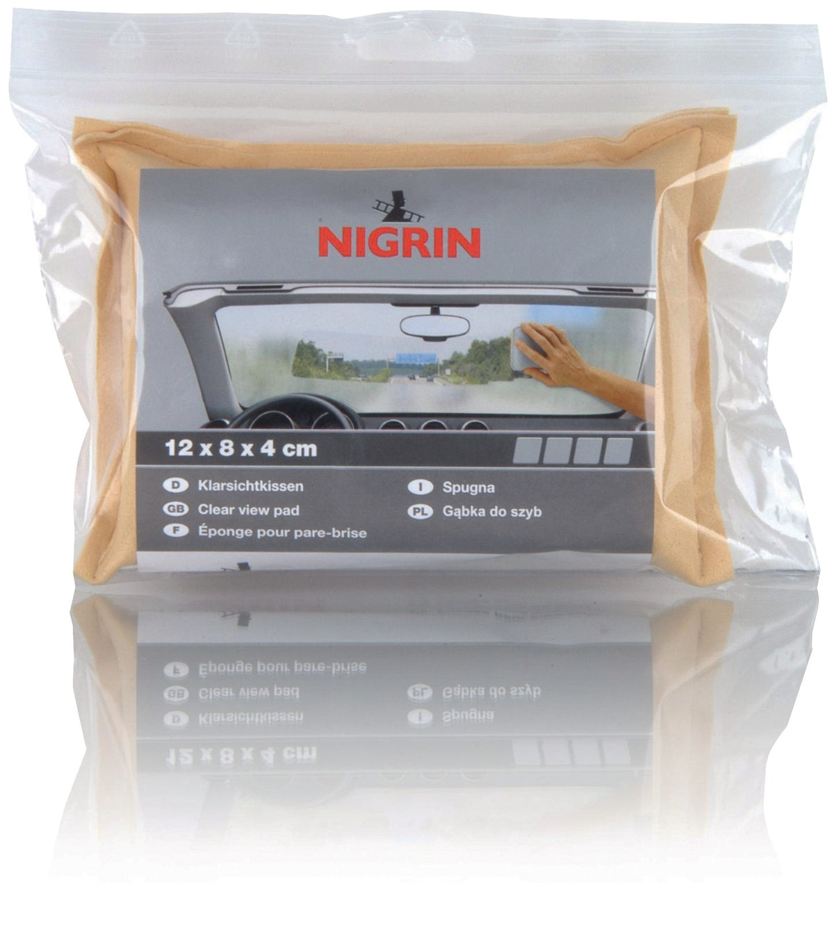NIGRIN Klarsichtkissen Kunstleder 12 x 8 x 4 cm – 20 Stück Profi-Pack
