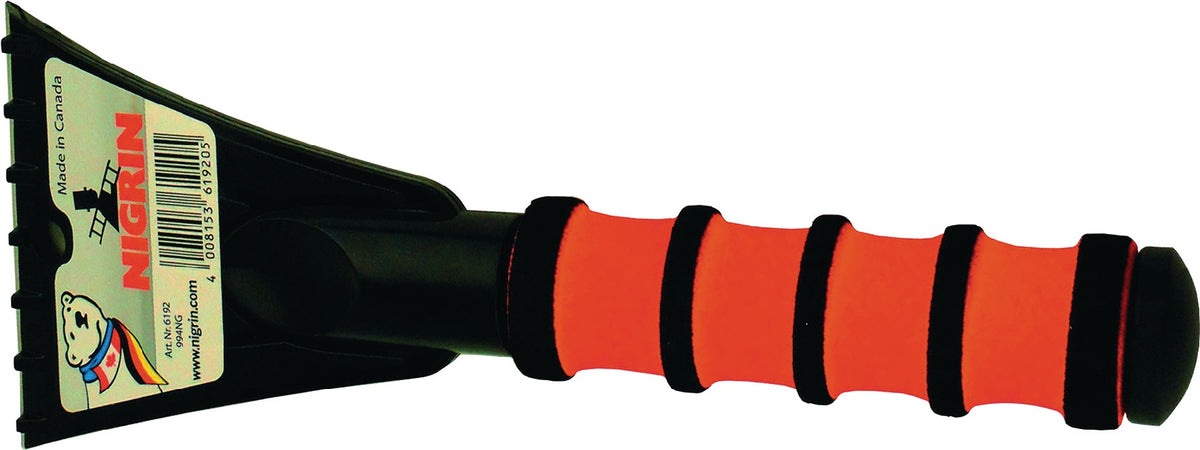 NIGRIN Eisschaber mit 100 mm Eisschabkante, 25 cm Länge und Softgriff – 12 Stück