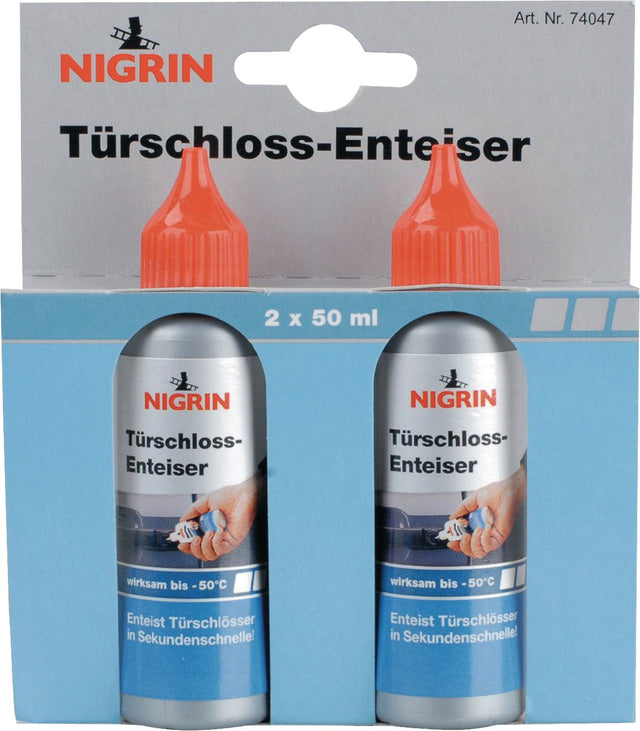 NIGRIN Türschlossenteiser 2x50ml Spritzflasche – Wirksam bis -50 °C, 16er Pack