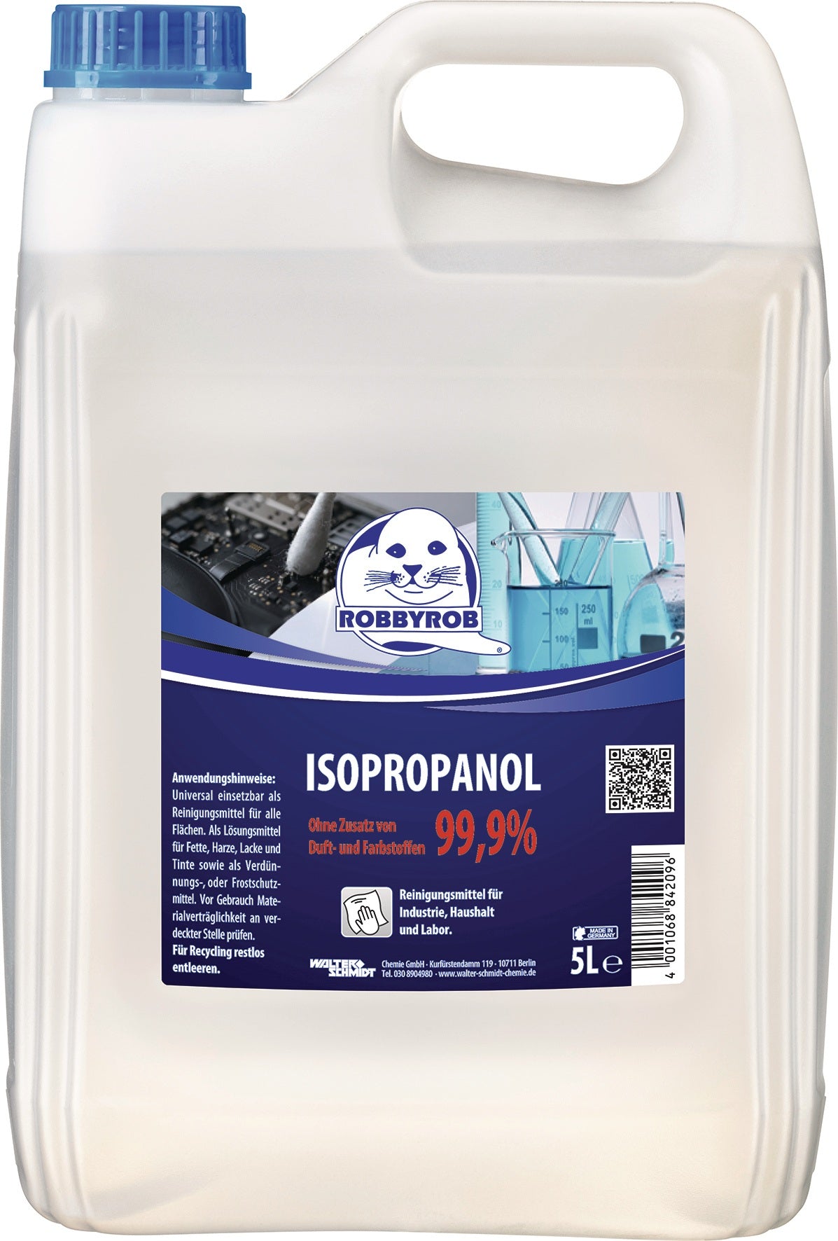 ROBBYROB Universalreiniger Isopropanol 99,9% – 12x 1 Liter Flaschen