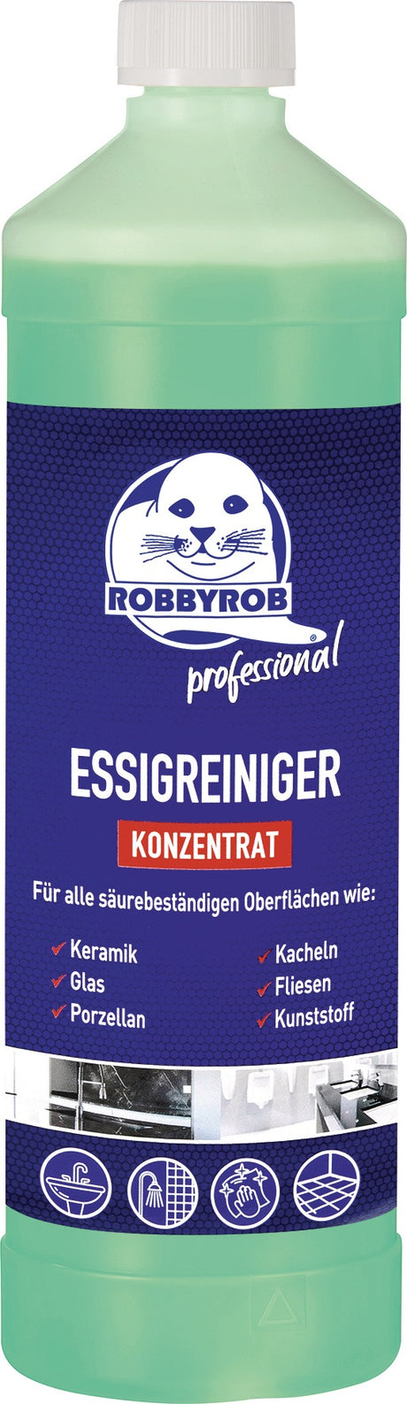 ROBBYROB Essigreiniger 1 l Flasche – Konzentrat für Sanitär & Nassbereich