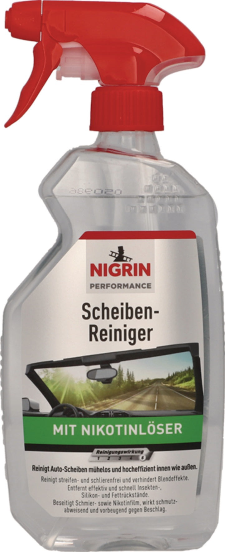 NIGRIN Scheiben-Reiniger Performance 500 ml Sprühflasche – 6er Pack, streifenfreie Autoscheiben-Reinigung