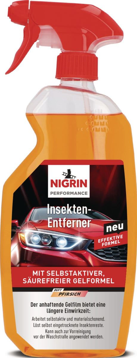 NIGRIN Insekten-Entferner Performance 750 ml Sprühflasche – selbstaktive Gelformel, 7er-Pack