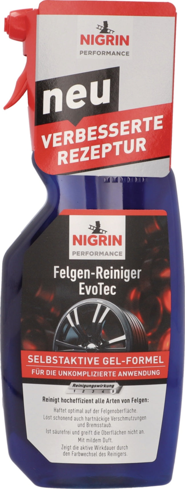 NIGRIN Felgen-Reiniger EvoTec Performance 750 ml Sprühflasche – 7er-Pack, säurefrei, für alle Felgen