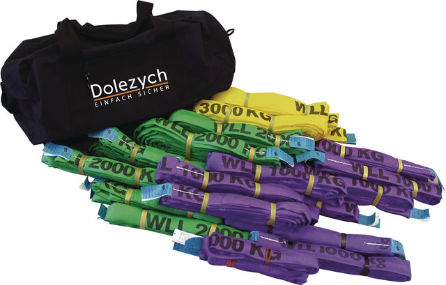 DOLEZYCH Rundschlingen-Set DIN EN 1492-2, 20-teilig, PES, inkl. Sporttasche