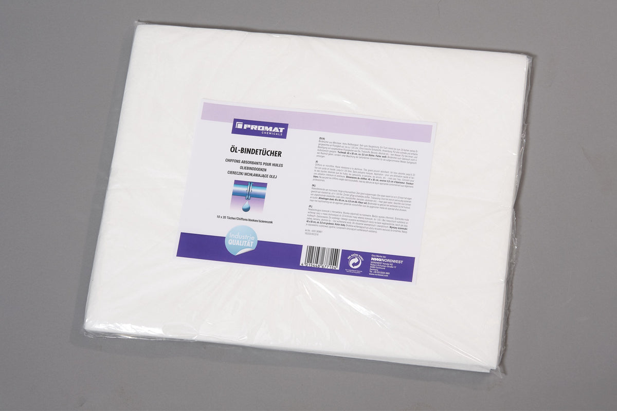 PROMAT CHEMICALS Ölbindetücher 40x50 cm, 10x10 Tücher, Mikrofaser, hohe Saugleistung