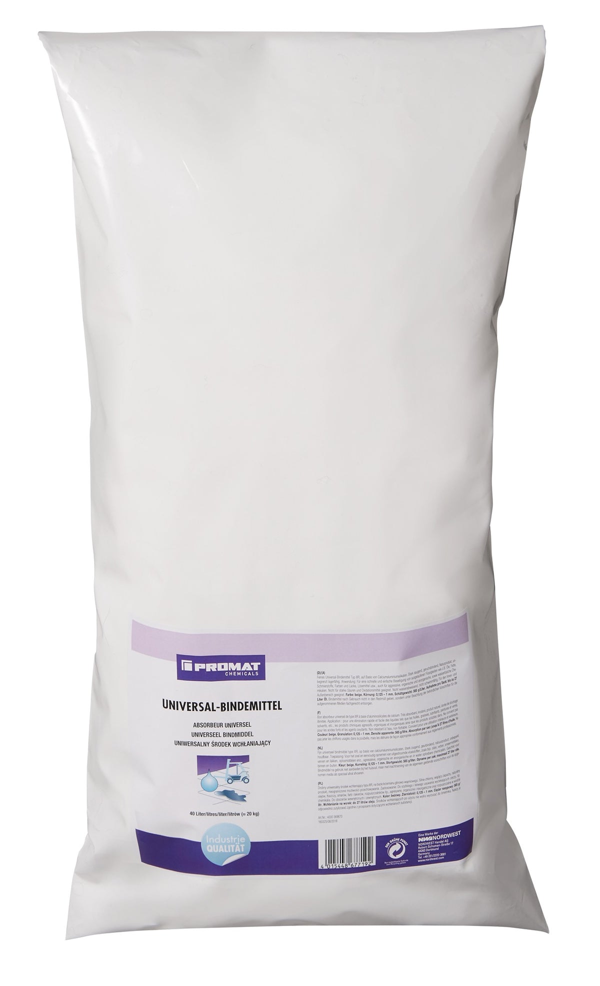 PROMAT CHEMICALS Universalbindemittel 40 l – Öl- und Chemikalienbinder für Werkstatt und Industrie