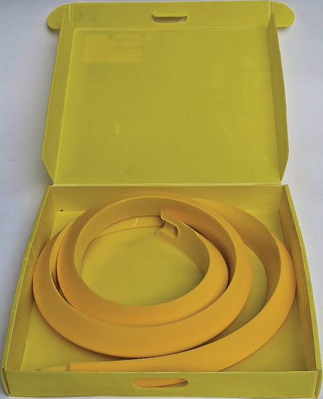 Mehrweg-Absperrbarriere L300xB5xH7cm PATRECO – Wiederverwendbare Dichtung mit Klebeschicht
