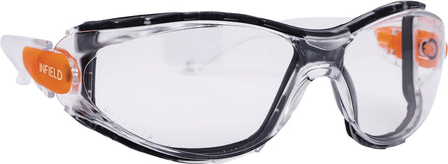 INFIELD SAFETY Schutzbrille Matador EN 166 – klare Polycarbonatscheibe, beschlagfrei, kratzfest