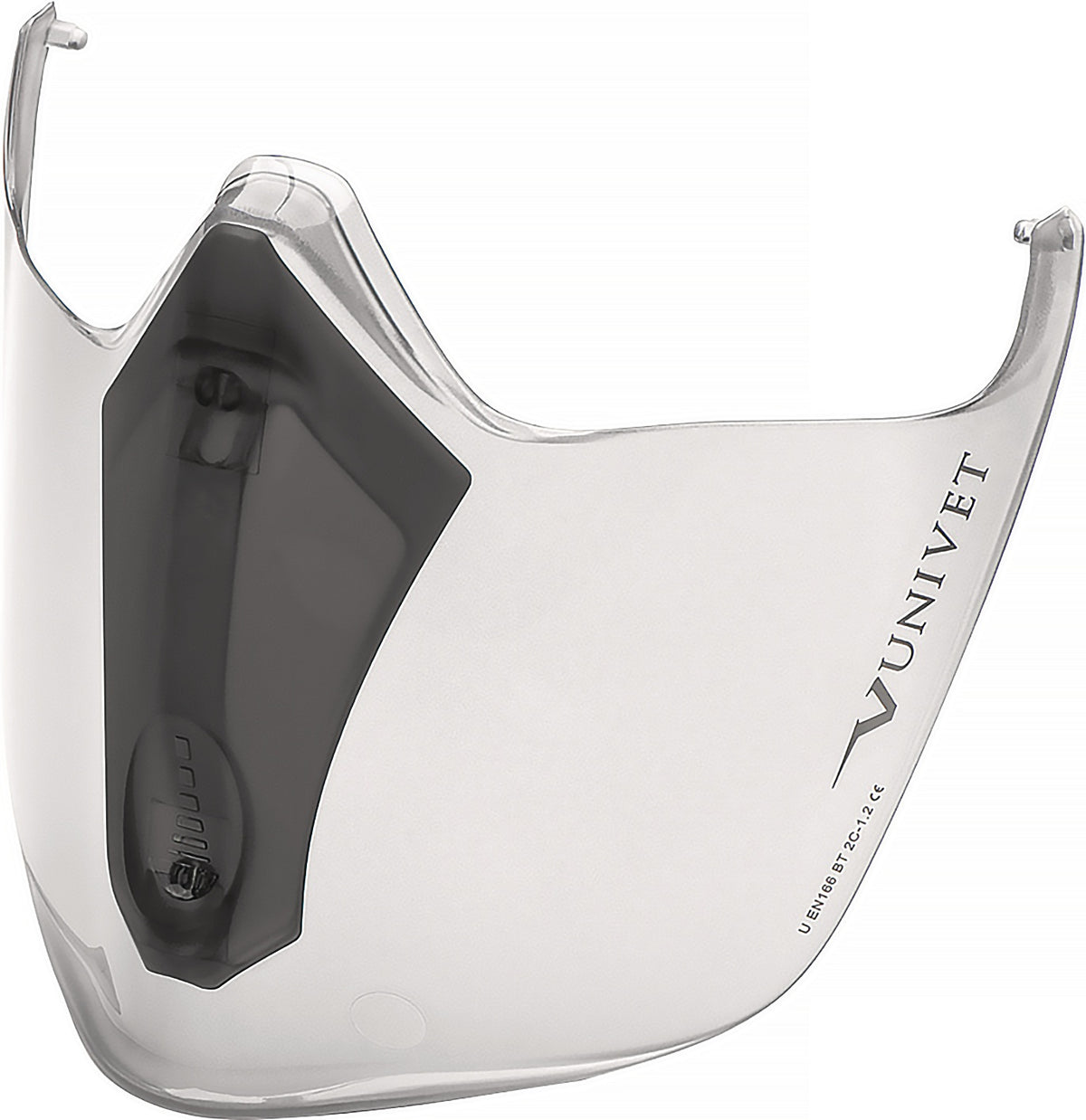 UNIVET Visier 6X3 Polycarbonat transparent/schwarz EN 166, EN 170 – Gesichtsschutz für Vollsichtbrille