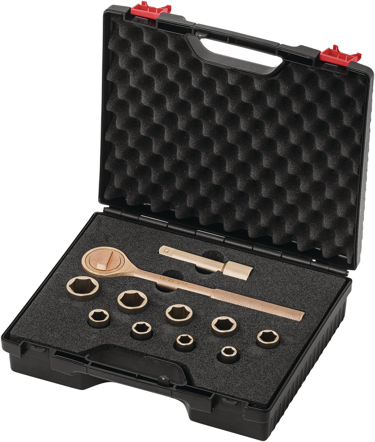 ENDRES TOOLS Knarrenkasten 12-teilig SW 10-24 mm, 1/2 Zoll, funkenfrei