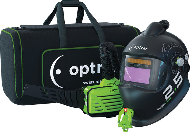 OPTREL Schweißerschutzhelm Vegaview 2.5 mit Gebläseatemschutz – TH3, 90x110 mm Sichtfeld