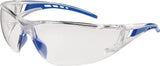 PROFIT Schutzbrille Falcon 2 EN 166 – Leichte Polycarbonat-Brille mit blauem Bügel und klarer Scheibe