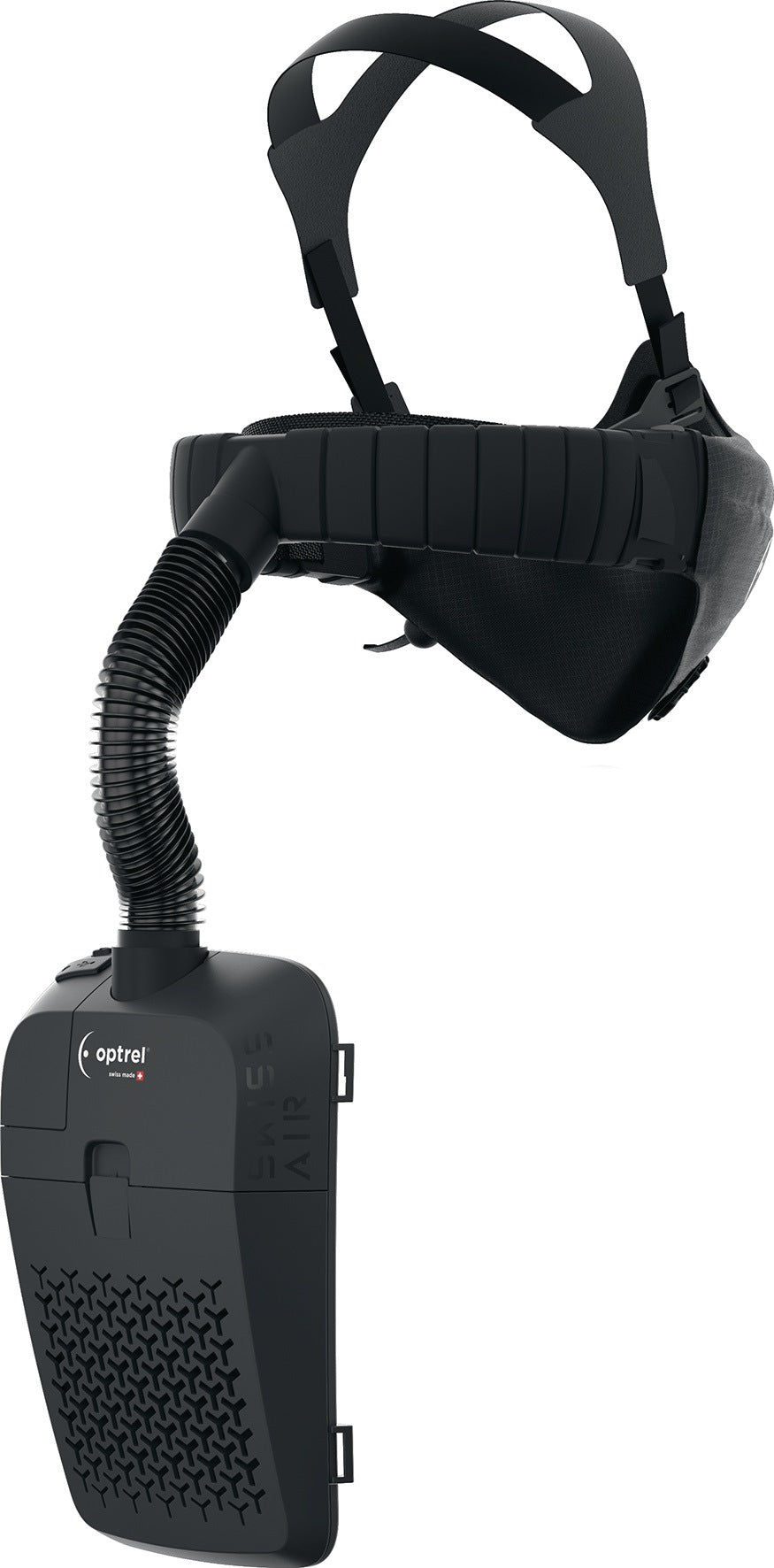 Optrel Swiss Air Atemschutzsystem TH3 – Schwarz, Gebläseatemschutz mit 3-stufigem Luftstrom