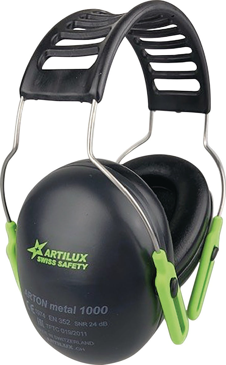 ARTILUX ARTON® EM100M Kapselgehörschutz EN 352-1 SNR 23 dB – Grün-Schwarz