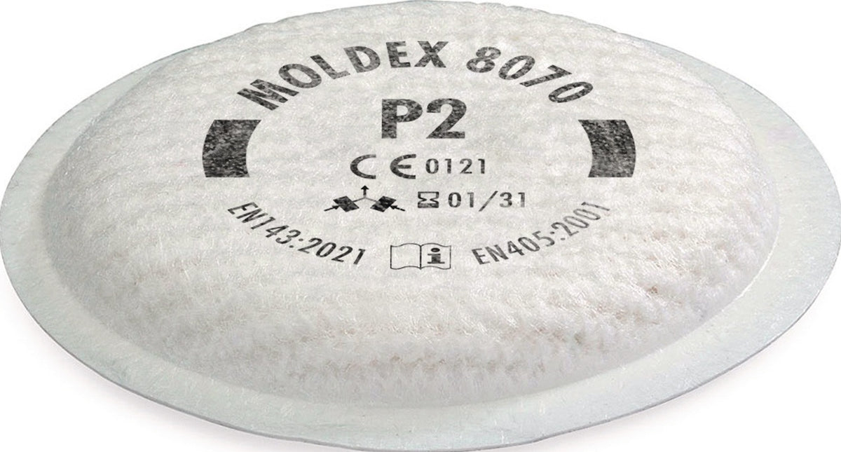 MOLDEX Partikelfilter 807001 EN 143:2021 P2 für Serie 8000 – 8 Stück