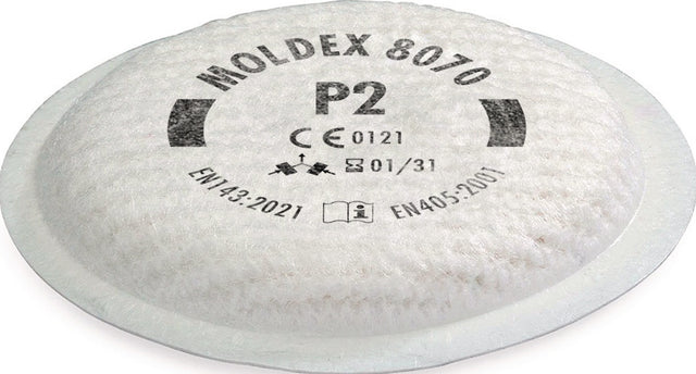MOLDEX Partikelfilter 807001 EN 143:2021 P2 für Serie 8000 – 8 Stück