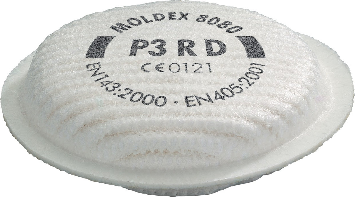 MOLDEX Partikelfilter 808001 EN 143:2021 P3 für Serie 8000 – 8 Stück