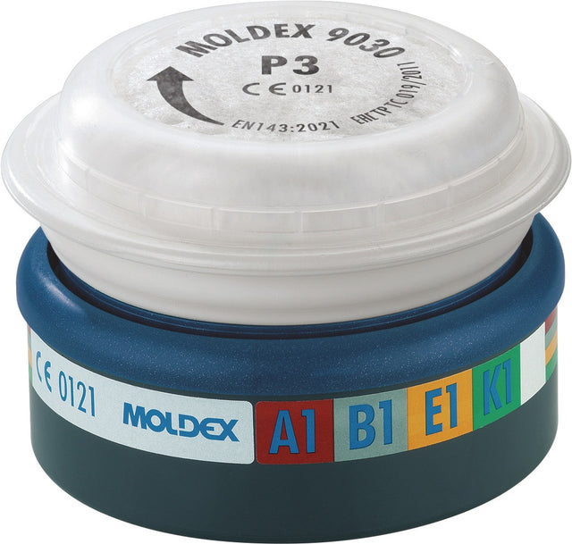 MOLDEX Kombinationsfilter A1B1E1K1P3 für Halbmaske 700201 & Vollmaske 900201 – 6 Stück
