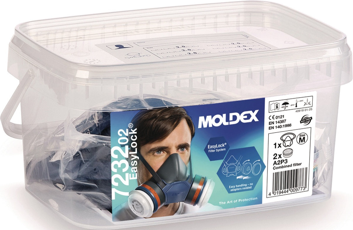 MOLDEX Atemschutzbox 723202 mit Halbmaske 700201 und 2x A2P3 Filter 923001