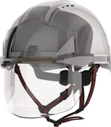 JSP EVO® VISTAshield® Dualswitch™ Industriekletterhelm ABS weiß/rauch mit Gesichtsschutz