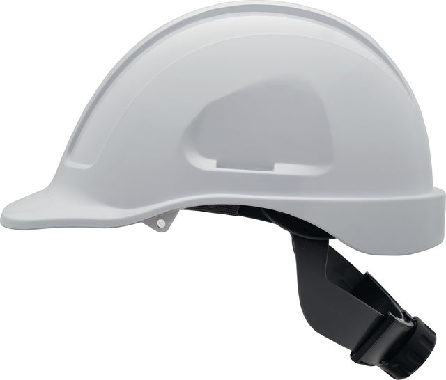 HONEYWELL Schutzhelm HSB ABS weiß EN 397 EN 50365 – Elektrischer Schutzhelm mit 6-Punkt-Ratschenaufhängung