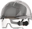 JSP EVO® VISTAlens® Industriehelm weiß/smoke ABS EN 397, EN 50365 mit Drehradverschluss