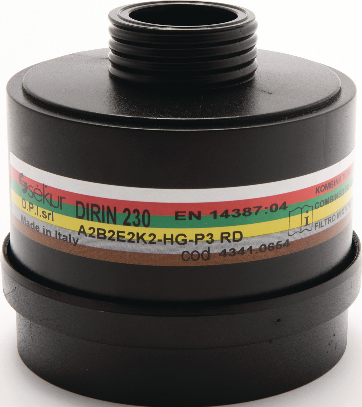 EKASTU Mehrbereichskombifilter DIRIN 230 EN 14387 A2 B2 E2 K2 Hg-P3 mit BIOSTOP