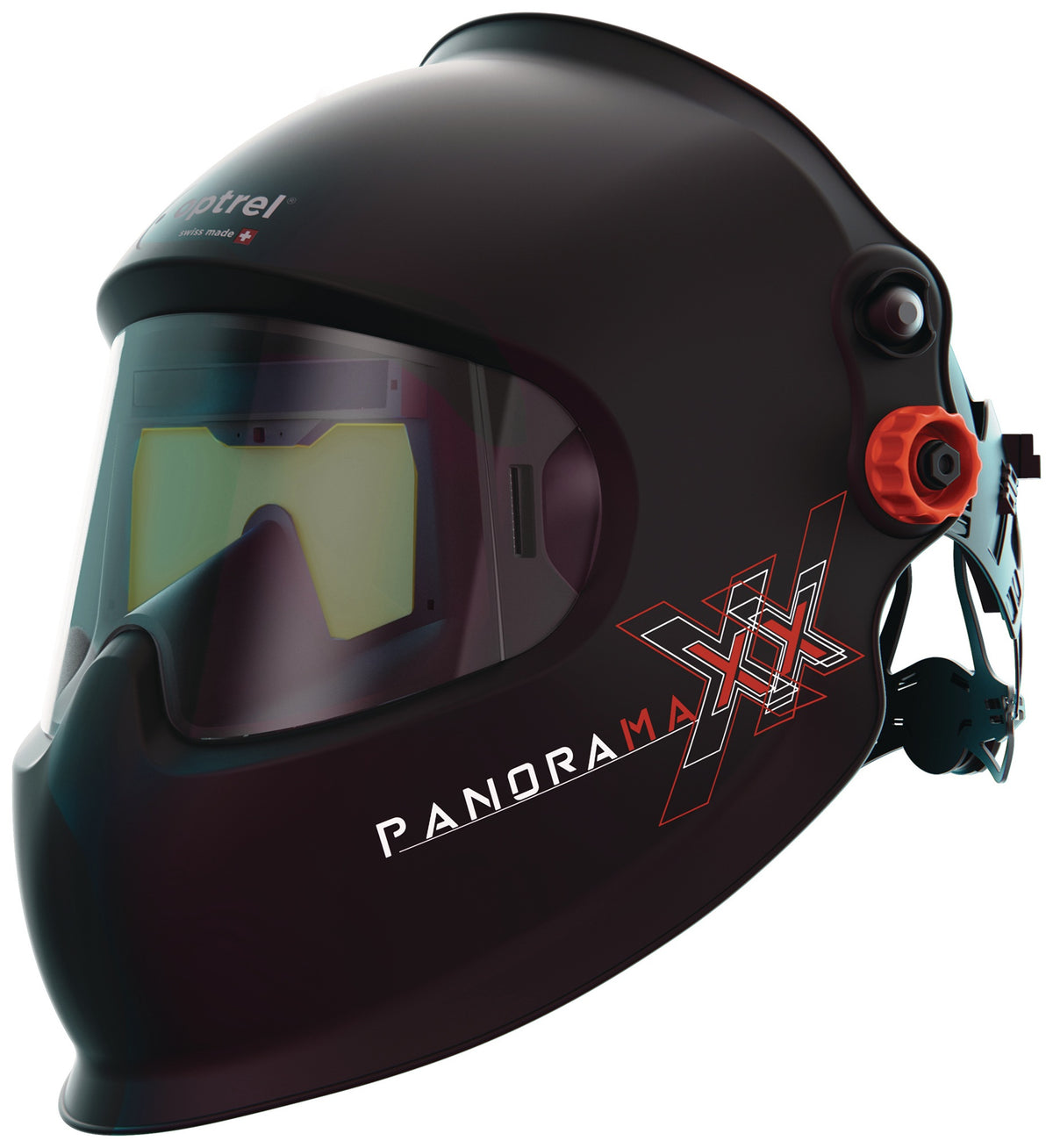 OPTREL Laserhelm Panoramaxx L Schwarz 50x100 mm – Autogen-Schweißerschutzhelm mit Panorama-Sichtfeld