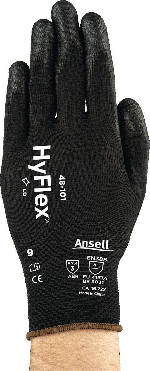 Ansell HyFlex® 48-101 Strickhandschuhe Gr.7 schwarz, EN 388, PSA Kat. II