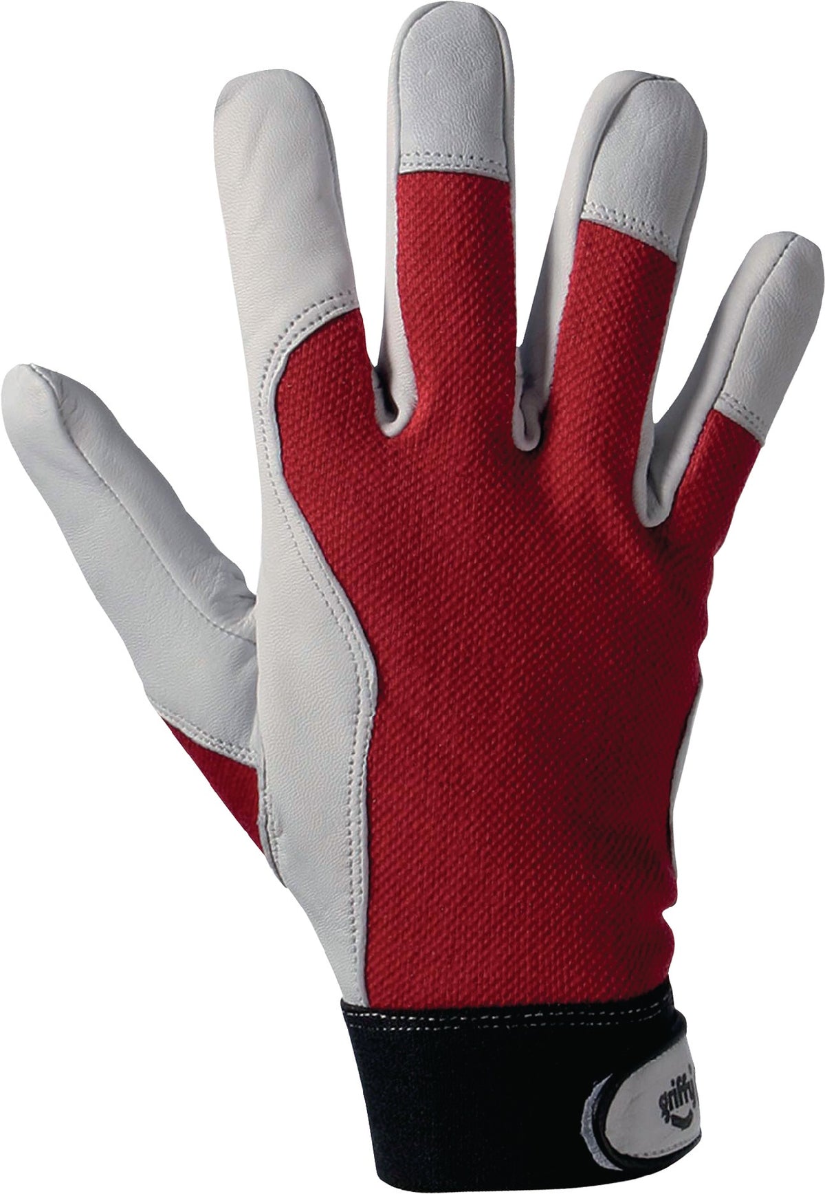 L+D Handschuhe Griffy Gr.8 rot/naturfarben Ziegennappaleder mit Klettverschluss