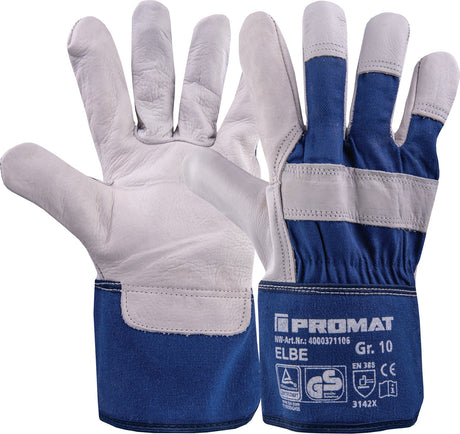 PROMAT Handschuhe Elbe Gr.10 blau EN 388 PSA II aus Rindnarbenleder