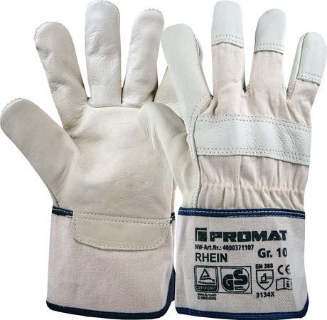 PROMAT Handschuhe Top Rhein Gr.10 beige EN 388 PSA II Rindnarbenleder