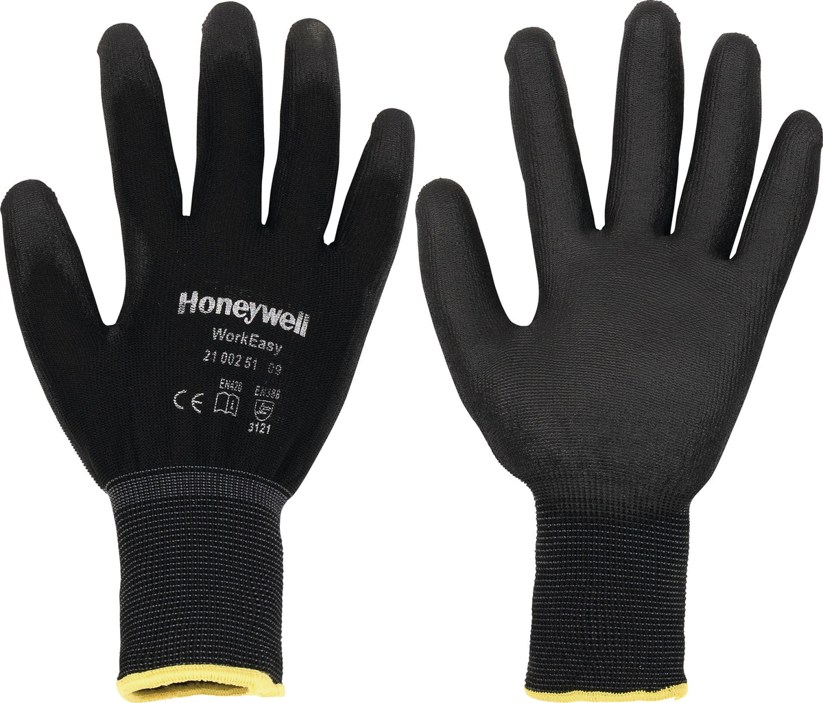 HONEYWELL Workeasy Black PU Strickhandschuhe Gr. 8 – EN 388, PSA Kat. II