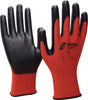 NITRAS SAFETY Handschuhe Nitril Foam Gr.8 rot/schwarz Nylon mit Nitrilschaum