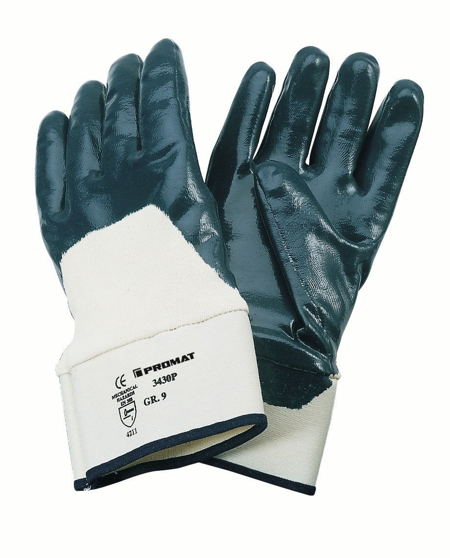 PROMAT Handschuhe Neckar Gr. 9 blau Nitrilteilbeschichtung EN 388 PSA II – 12 Paar