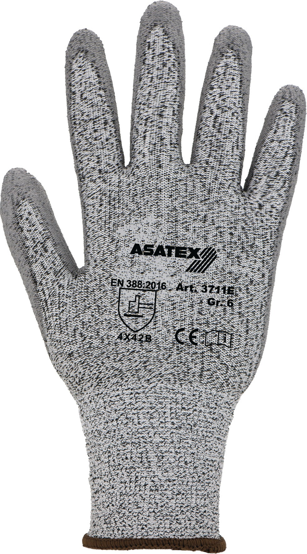 ASATEX Schnittschutzhandschuhe Gr.7 grau/grau EN 388 PSA II HDPE mit PU – 10 Paar