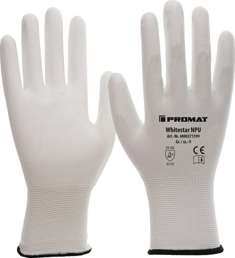 PROMAT Handschuhe Whitestar NPU Gr.6 (S) weiß EN 388 PSA II Nylon mit PU-Beschichtung
