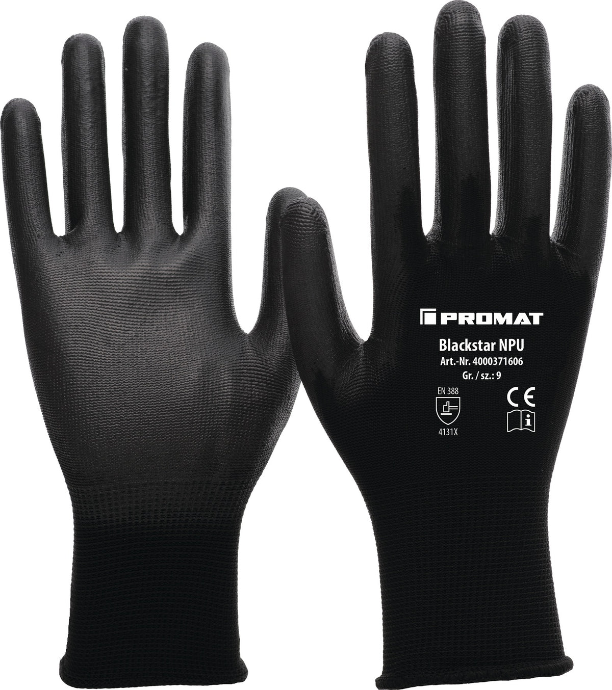 PROMAT Handschuhe Blackstar NPU Gr.6 (S) schwarz EN 388 PSA II Nylon mit PU-Beschichtung