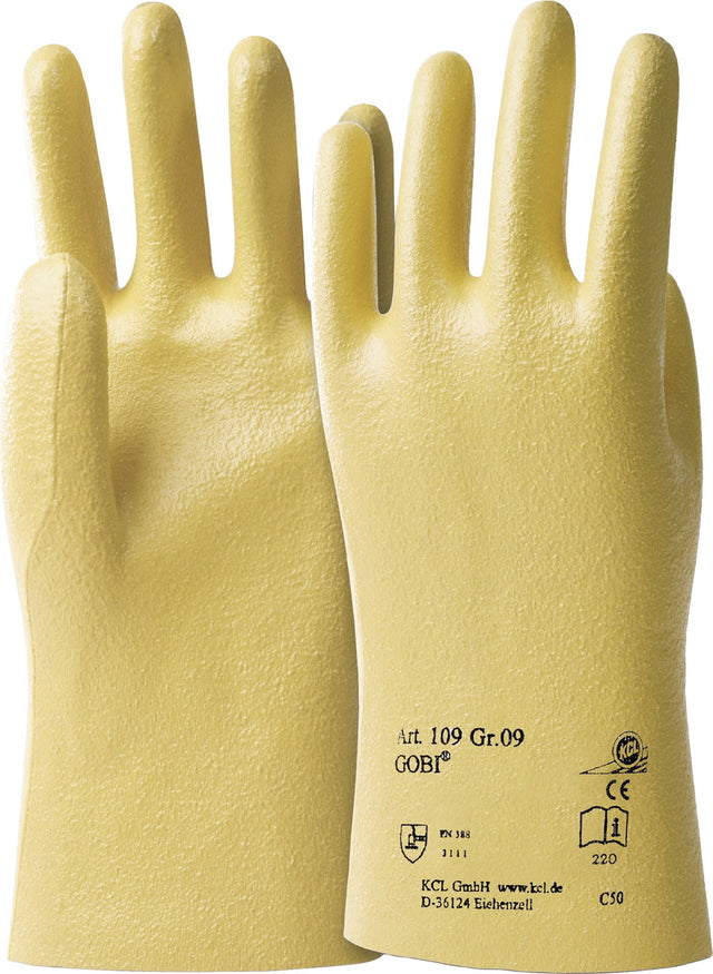 HONEYWELL Gobi 109 Nitrilhandschuhe gelb BW-Trikot EN 388 PSA II Größe 8