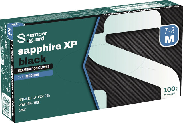 Semperguard Sapphire XP black Einweghandschuhe Nitril Größe S