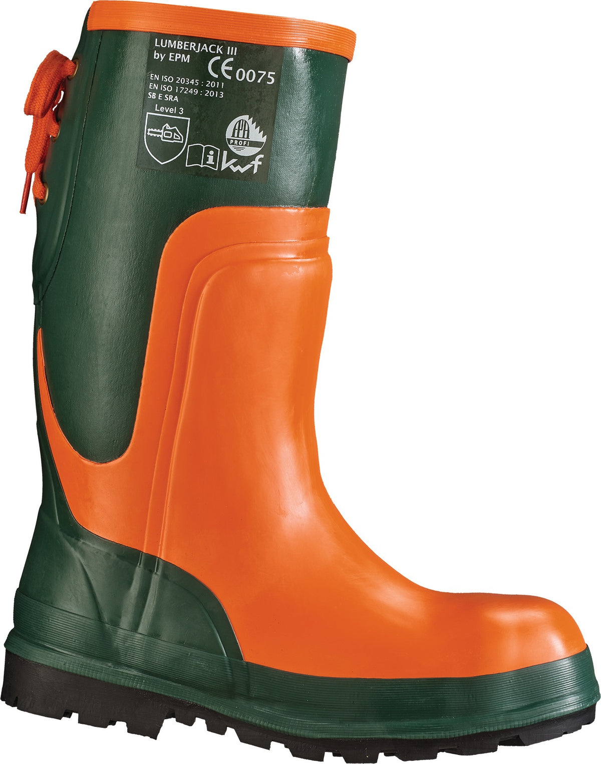 FELDTMANN Forstsicherheitsstiefel Ulme Gr. 40 oliv/orange Naturkautschuk – KWF-geprüft, Schnittschutz Klasse 3