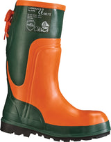FELDTMANN Forstsicherheitsstiefel Ulme Gr. 40 oliv/orange Naturkautschuk – KWF-geprüft, Schnittschutz Klasse 3