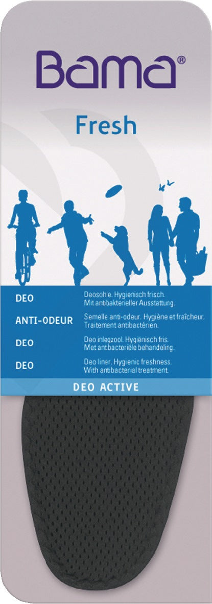 BAMA Einlegesohle Deo Active Gr. 39 Schwarz – Hygienische Deo-Sohle mit antibakterieller Ausstattung