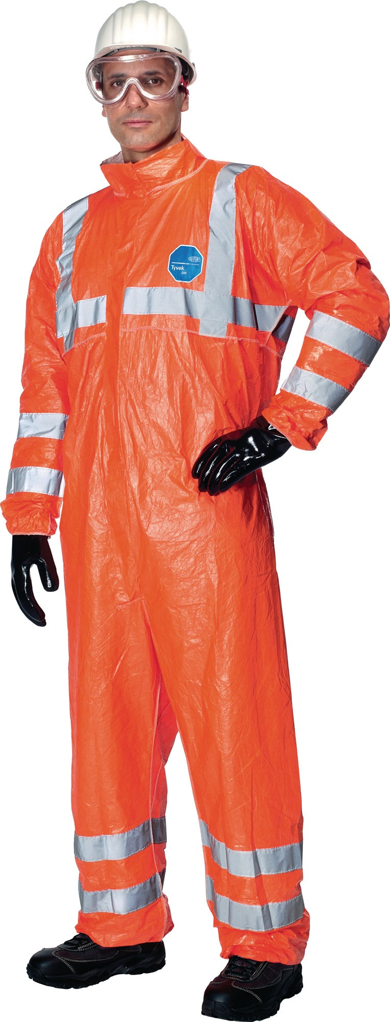 DUPONT Tyvek® 500 HV Chemikalienschutzanzug Gr. L orange PSA III – Typ 5B/6B, EN ISO 20471 Kl. 3