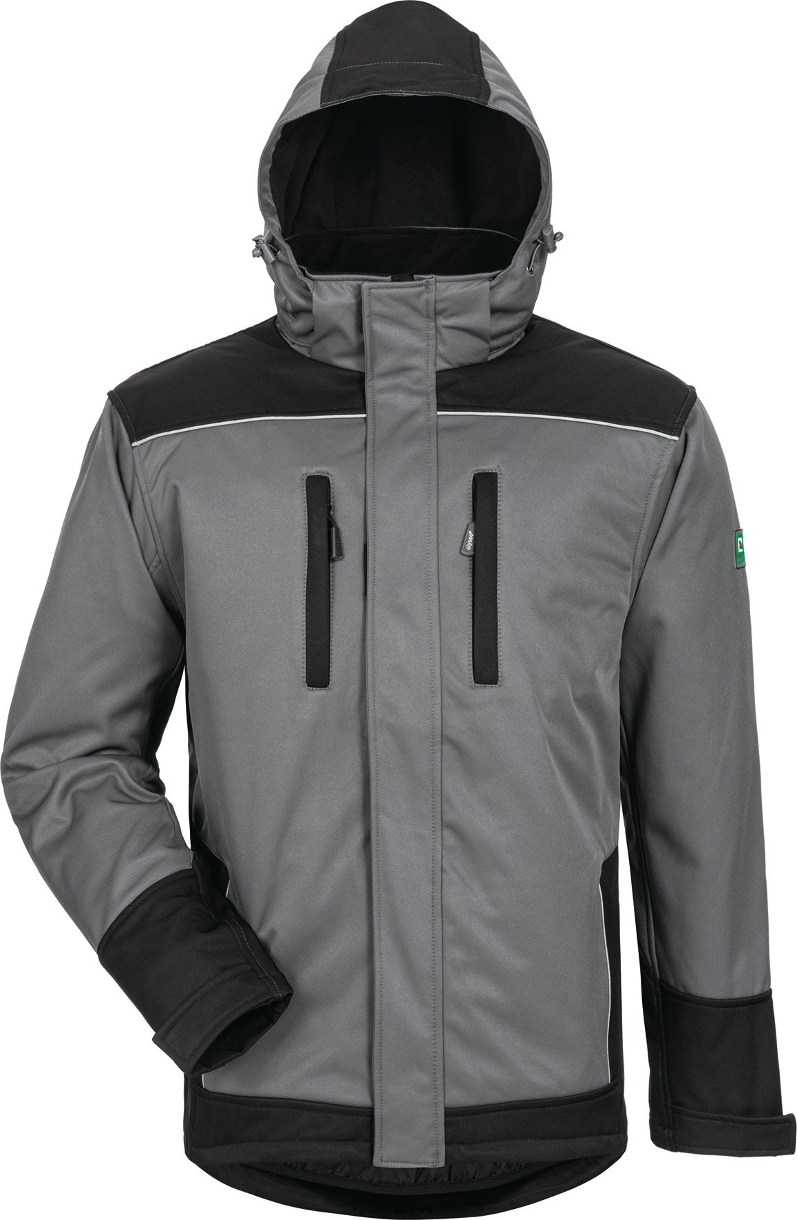 ELYSEE Wintersoftshelljacke Ajax grau/schwarz – wind- und wasserdicht, mit Stepp-Innenfutter
